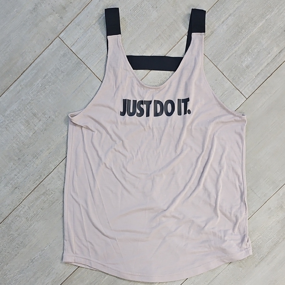 Nike Just Do It Tank Top - Light Pink and Black